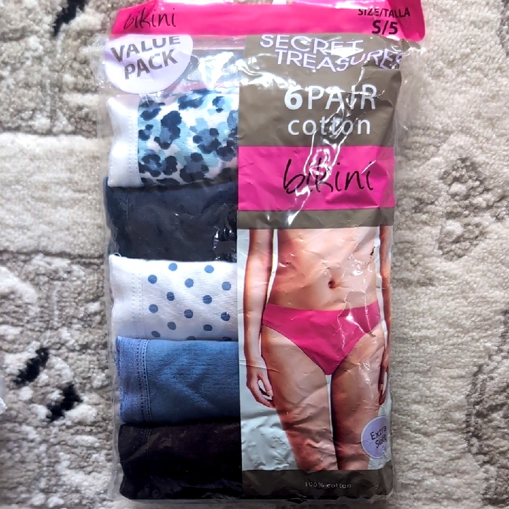 S: Secret Treasures Women's Bikini Underwear 6-Pack - Multi-Color